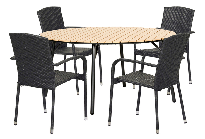 Hagestol Lissabon rotting/metall svart - Sunlife®